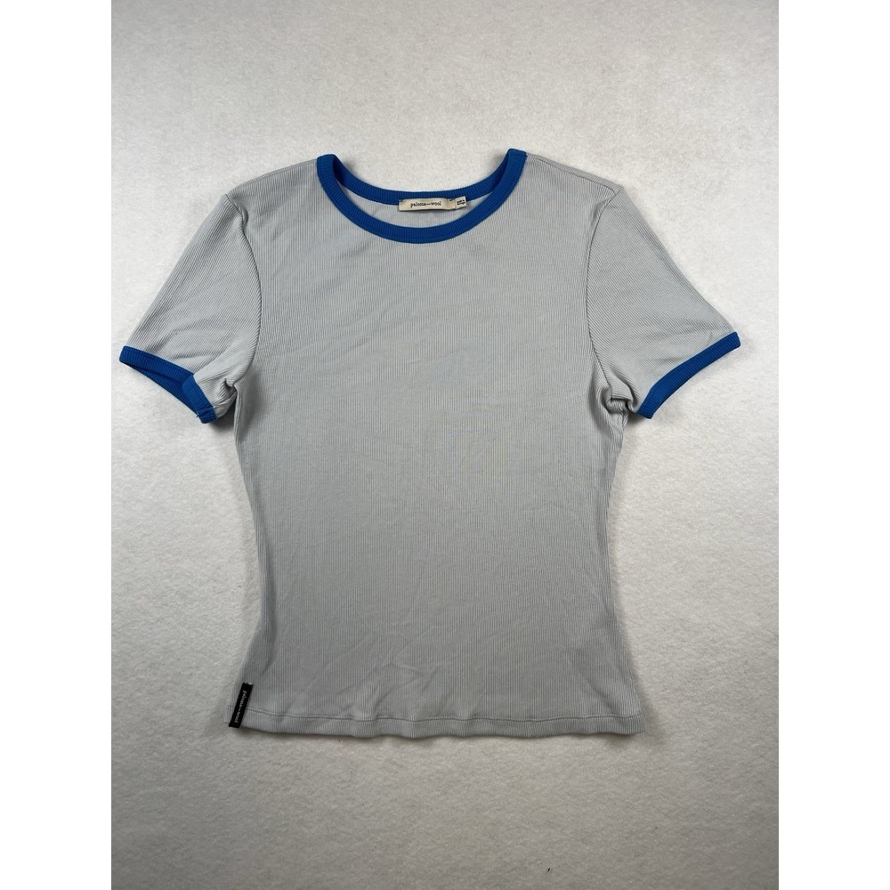Paloma Wool Gray Ribbed T Shirt Ringer Size